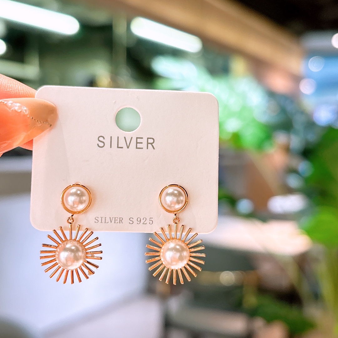 High Polish Silver Earrings Chic New Year Gold