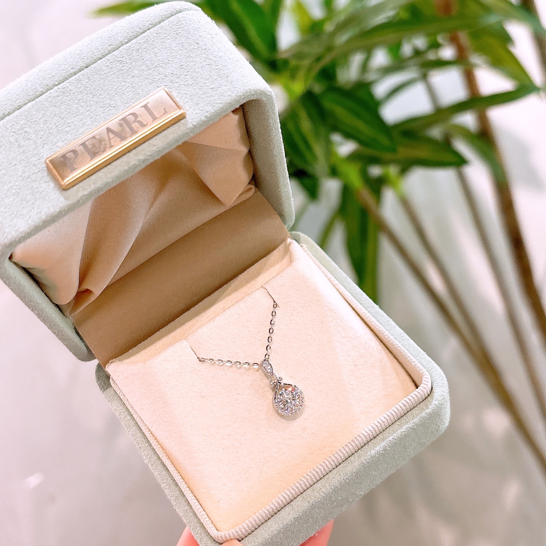 Fine Silver Moissanite Necklace Ins Style Birthday Silver