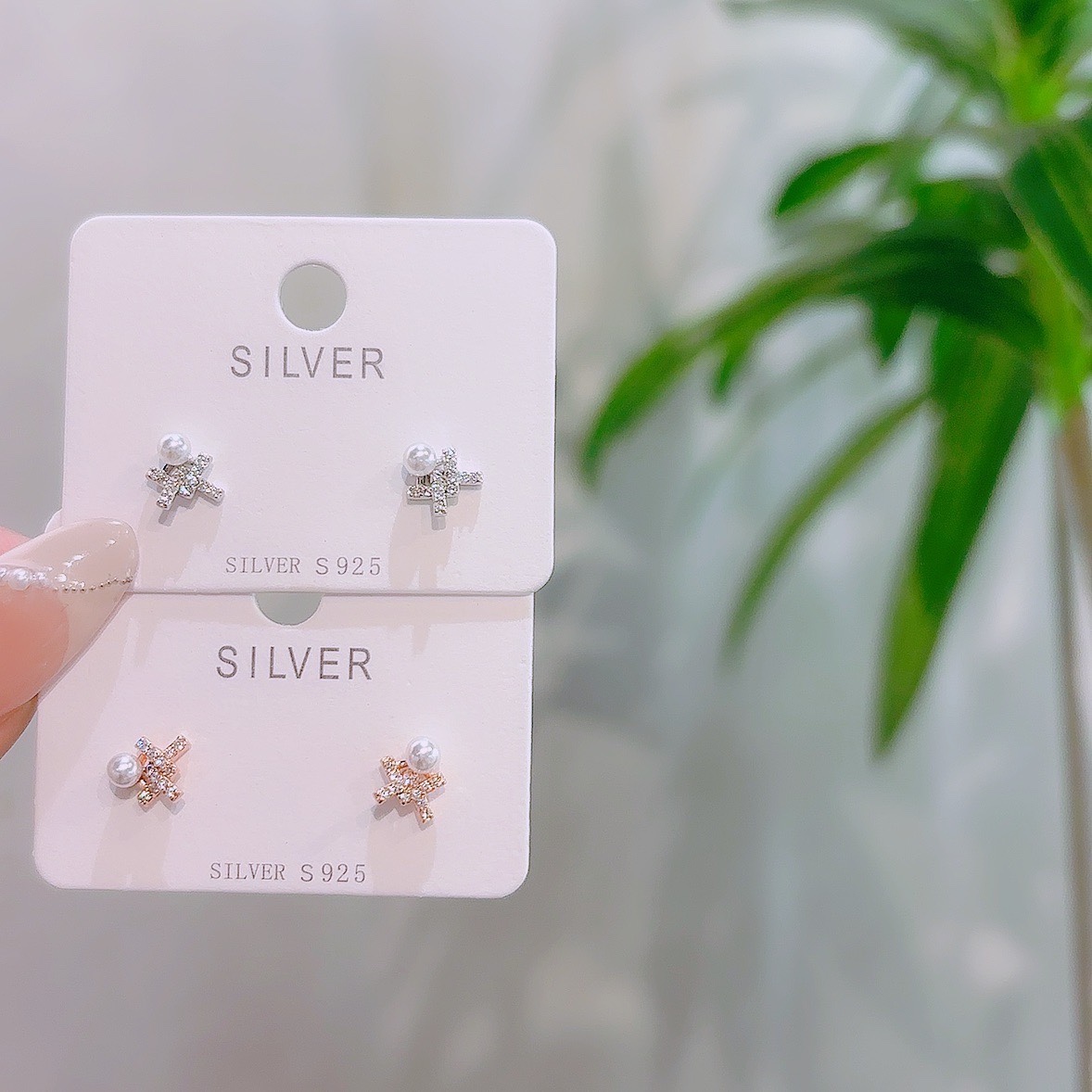 925 Silver Earrings Sweet Father's Day Gold