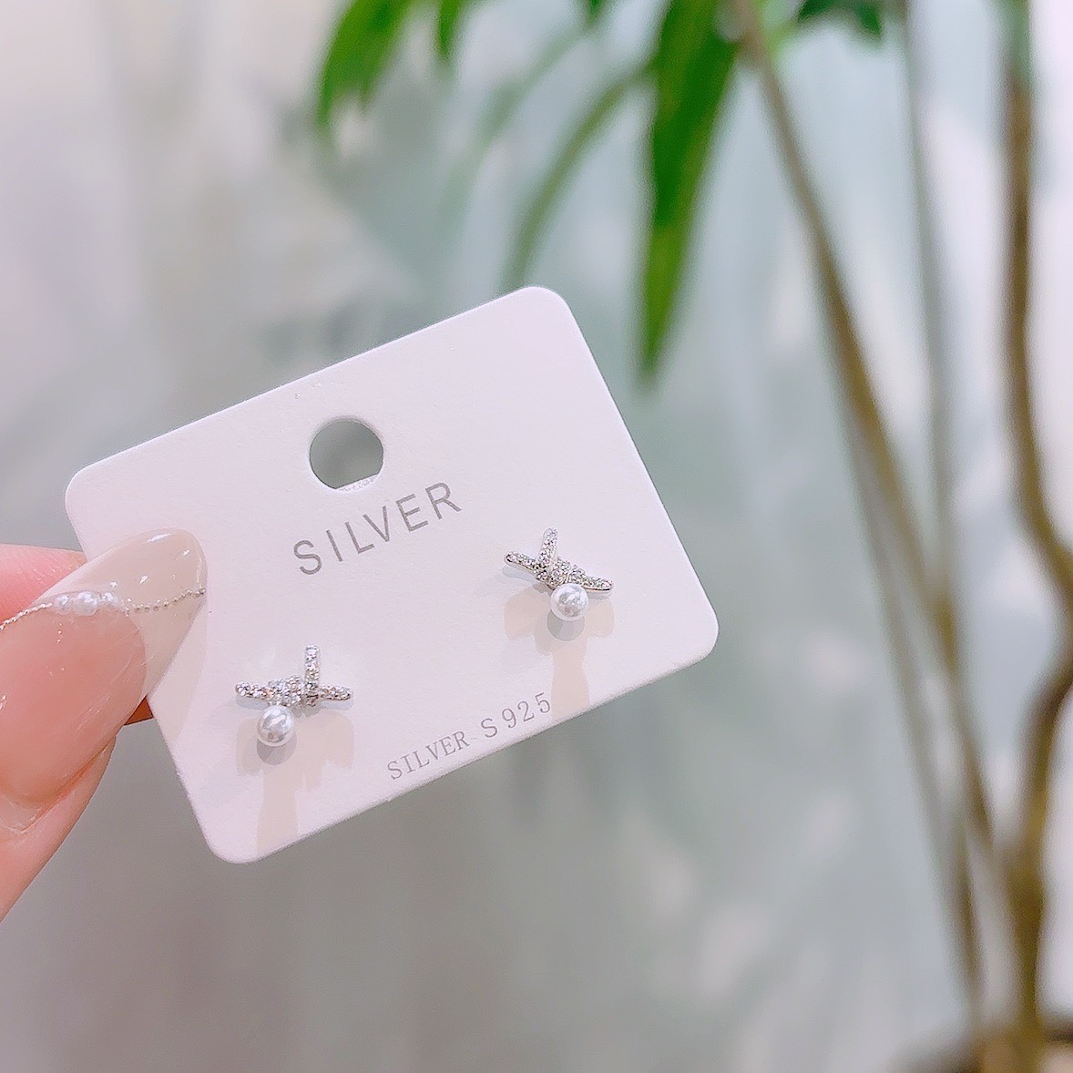 Solid Silver Earrings Cute Spring Festival Gold