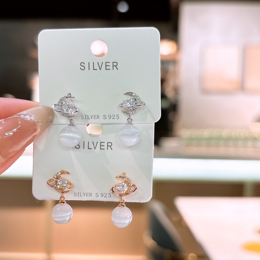 インスタ風S925スターリングシルバーイヤリングゴールド 誕生日