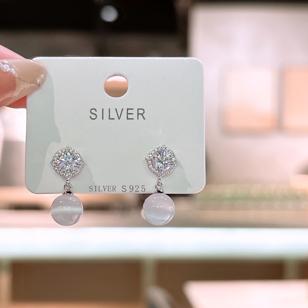 S925 Sterling Silver Earrings Forest Everyday Wear Silver