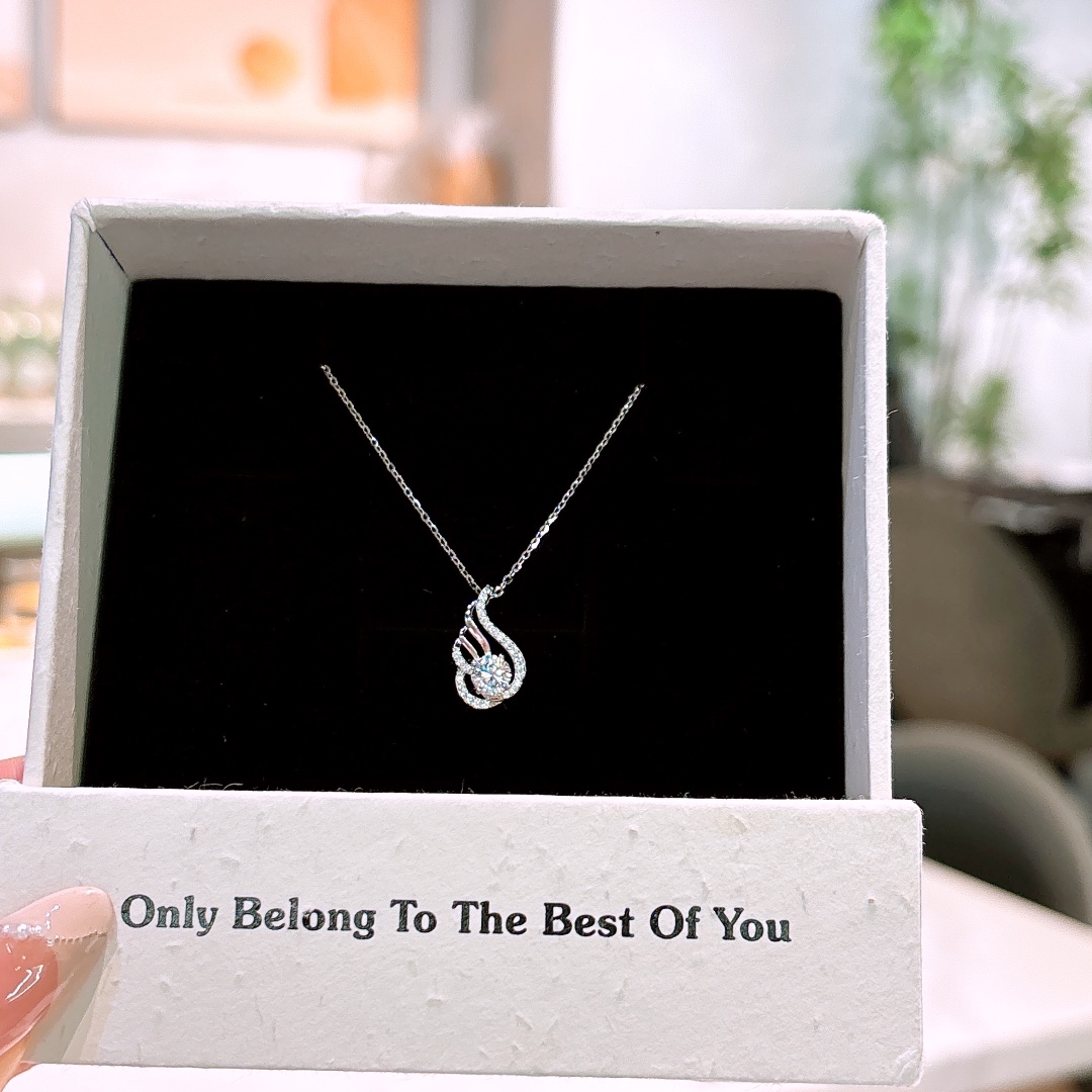 High Polish Silver Moissanite Necklace Ultra Minimal Annual Party