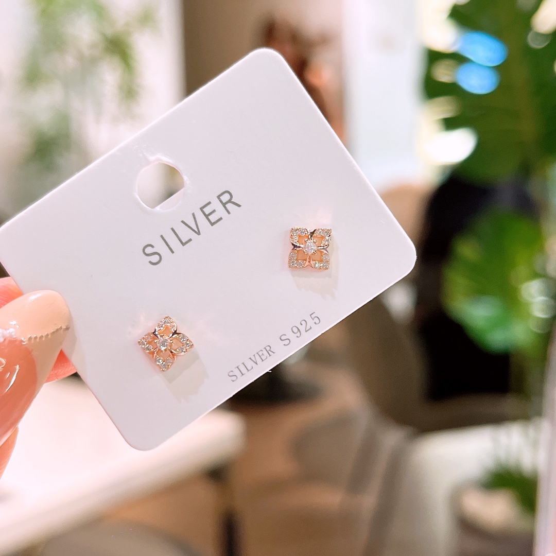 Solid Silver Earrings Forest Mother's Day Gold