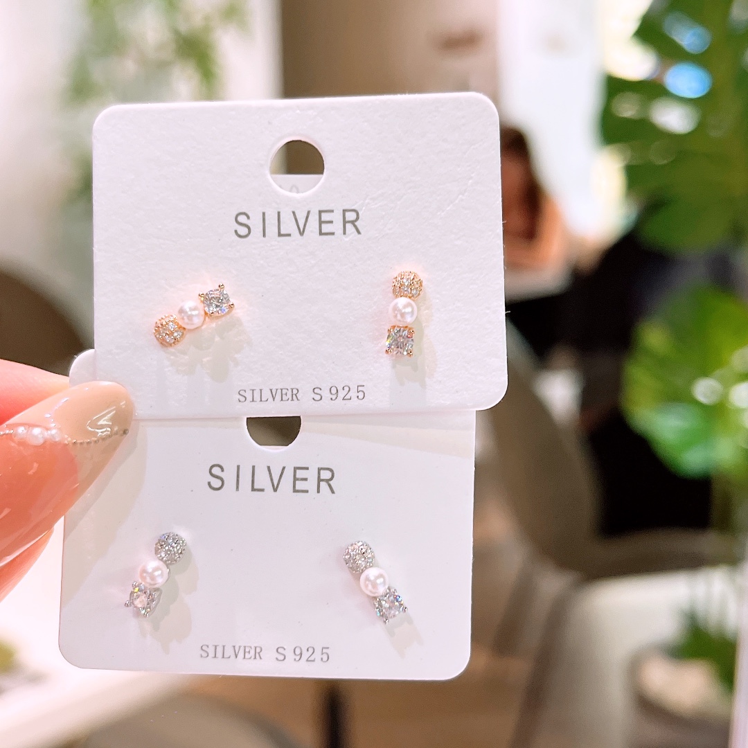 Low Allergy Silver Earrings Korean Style Mother's Day Gold
