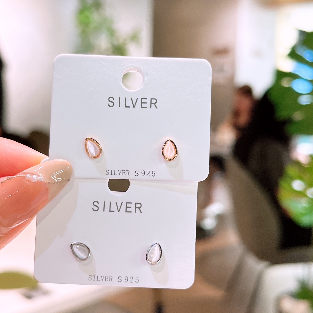 S925 Sterling Silver Earrings Elegant Valentine's Day Gold