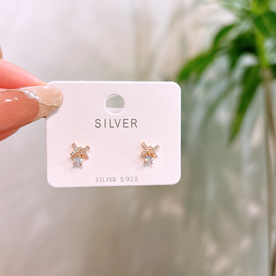 S925 Sterling Silver Earrings Forest Mother's Birthday Silver