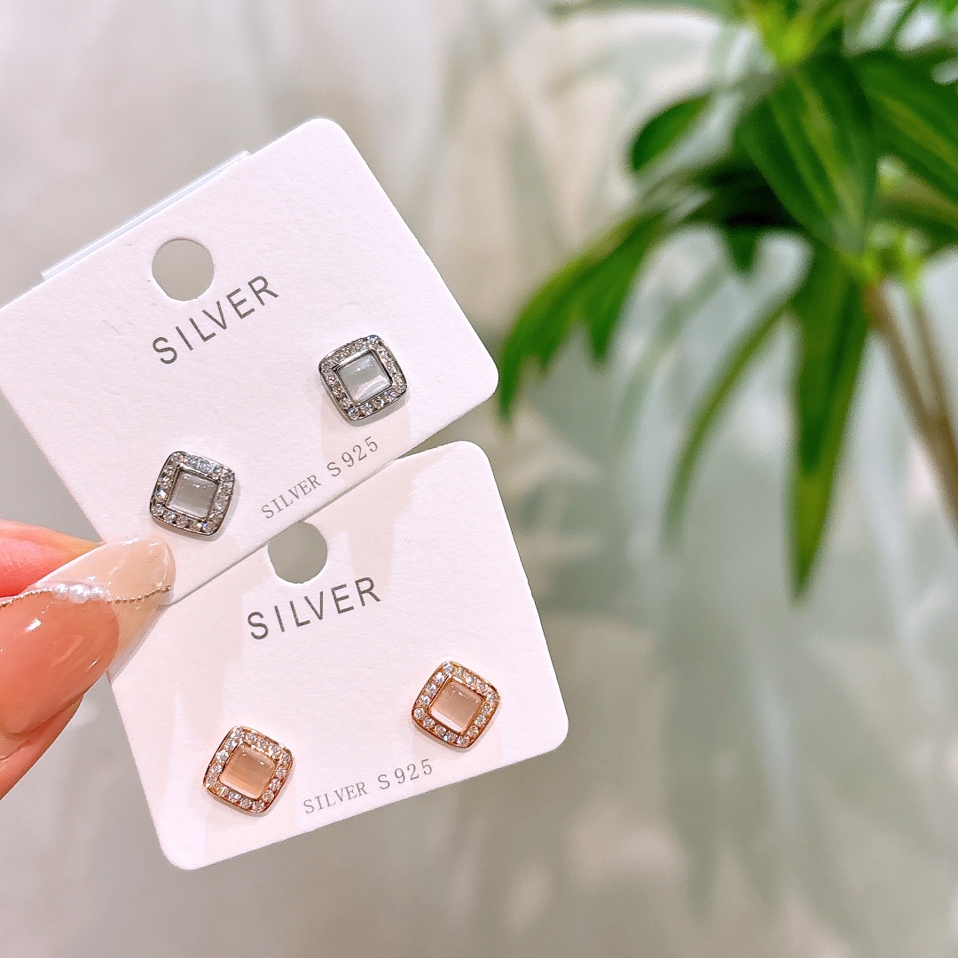 High Polish Silver Earrings Sweet & Cool Office Gold