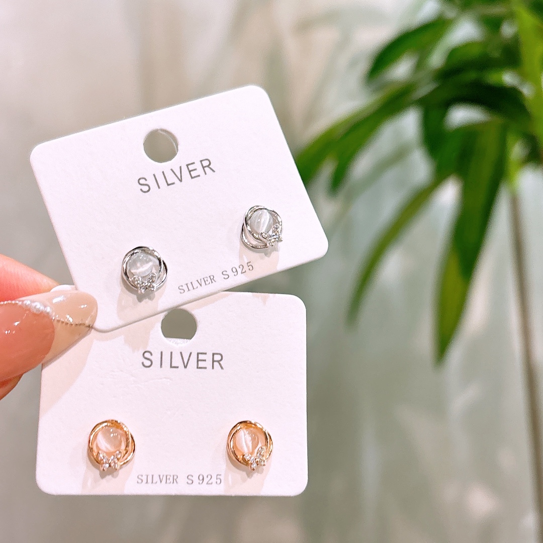 925 Silver Earrings Precision Mother's Birthday Gold