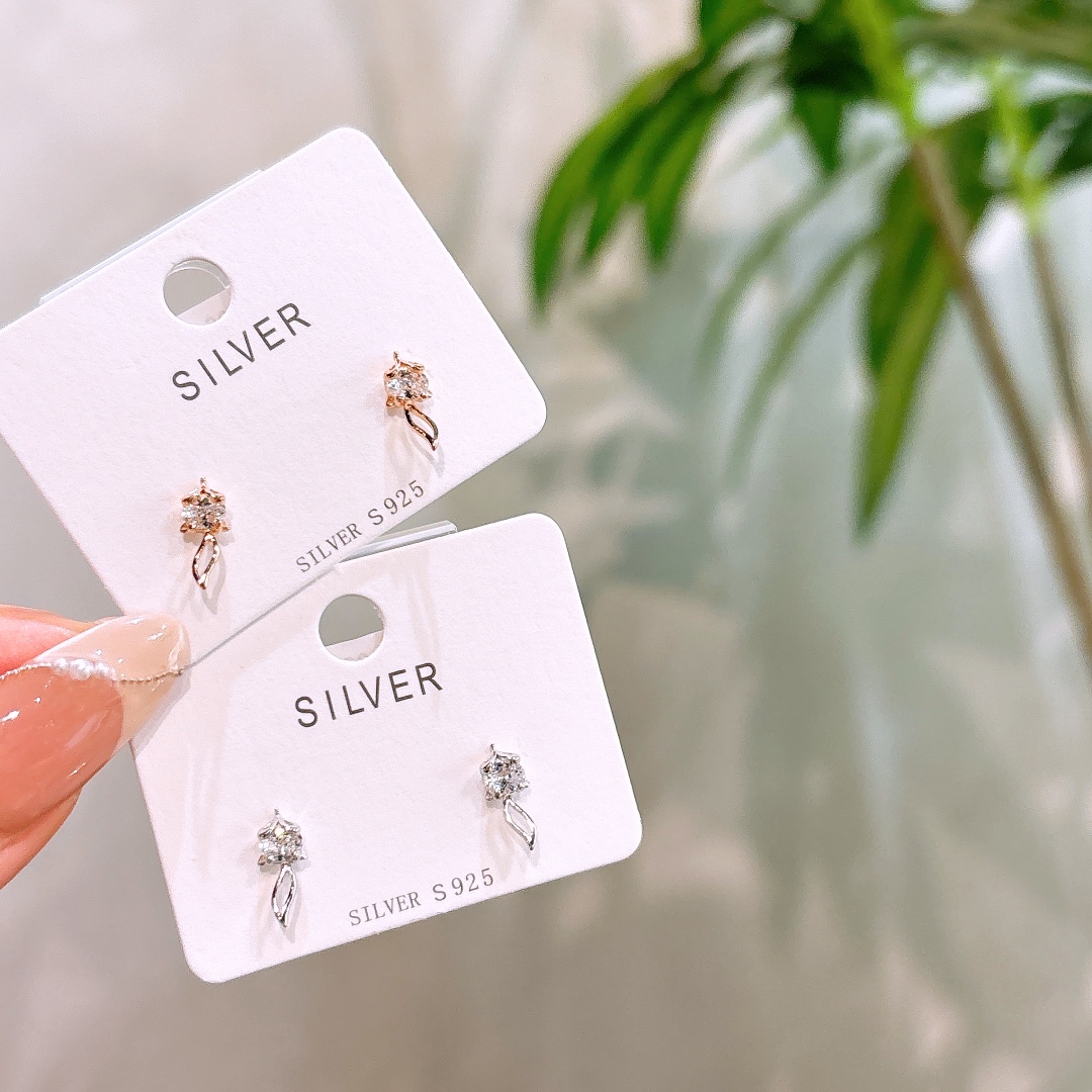 Solid Silver Earrings Sweet Confession Gold