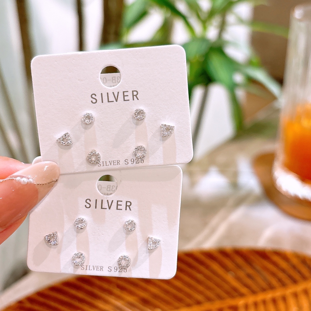 925 Silver Earrings Ins Style Wedding Silver