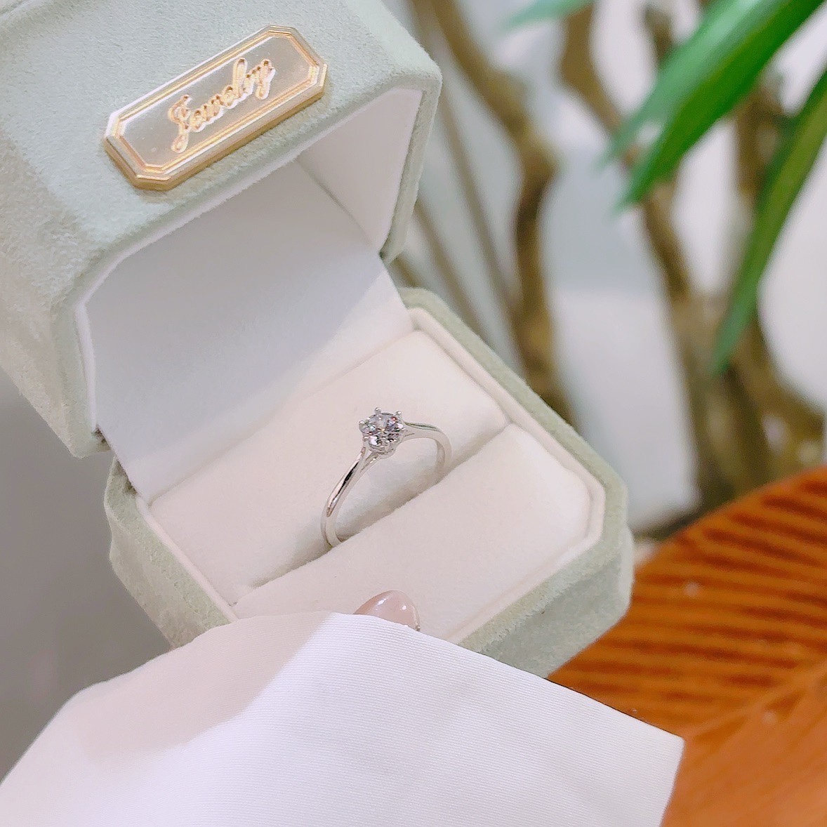 Solid Silver Ring Delicate Housewarming Gold