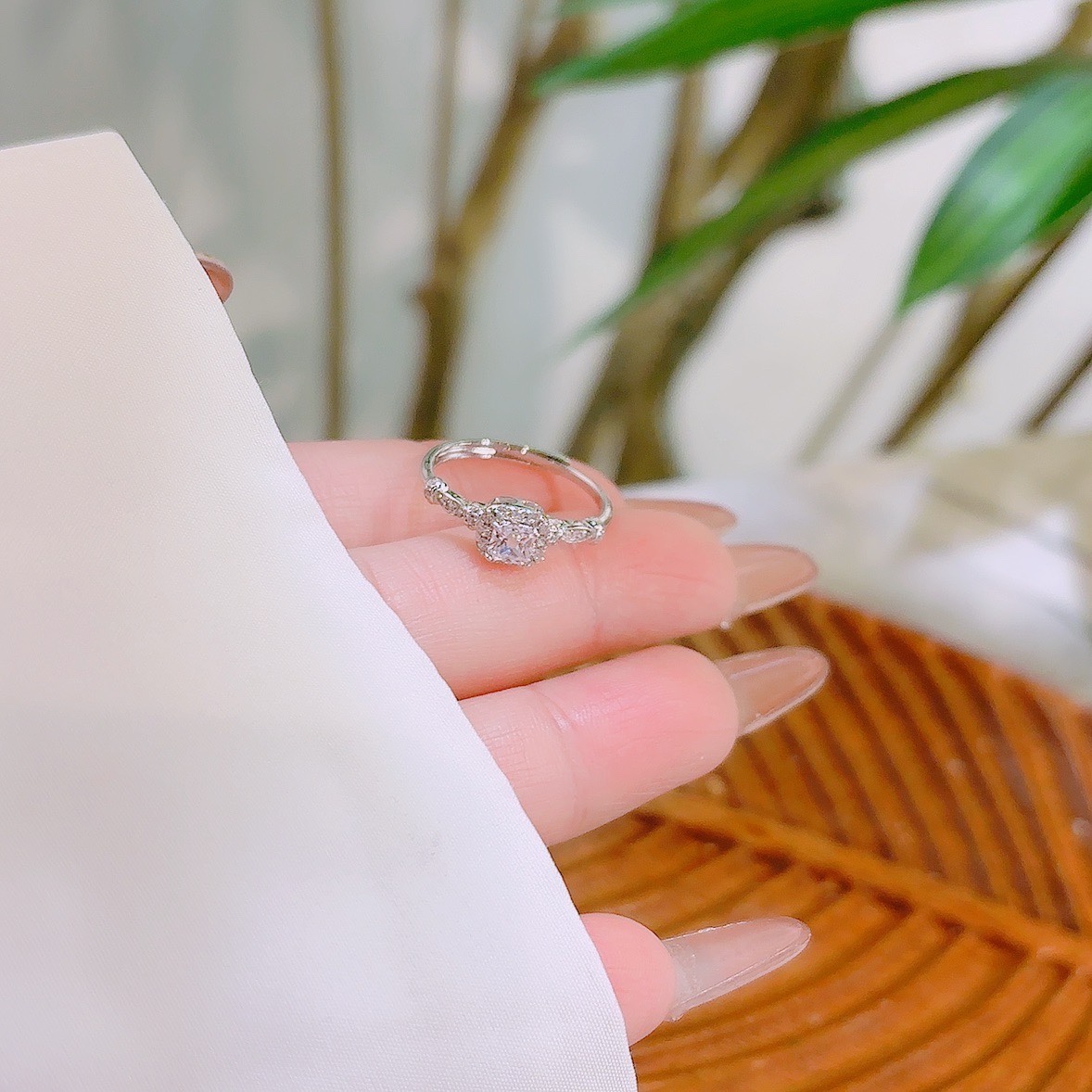 Solid Silver Ring Korean Style Gift for Her Gold