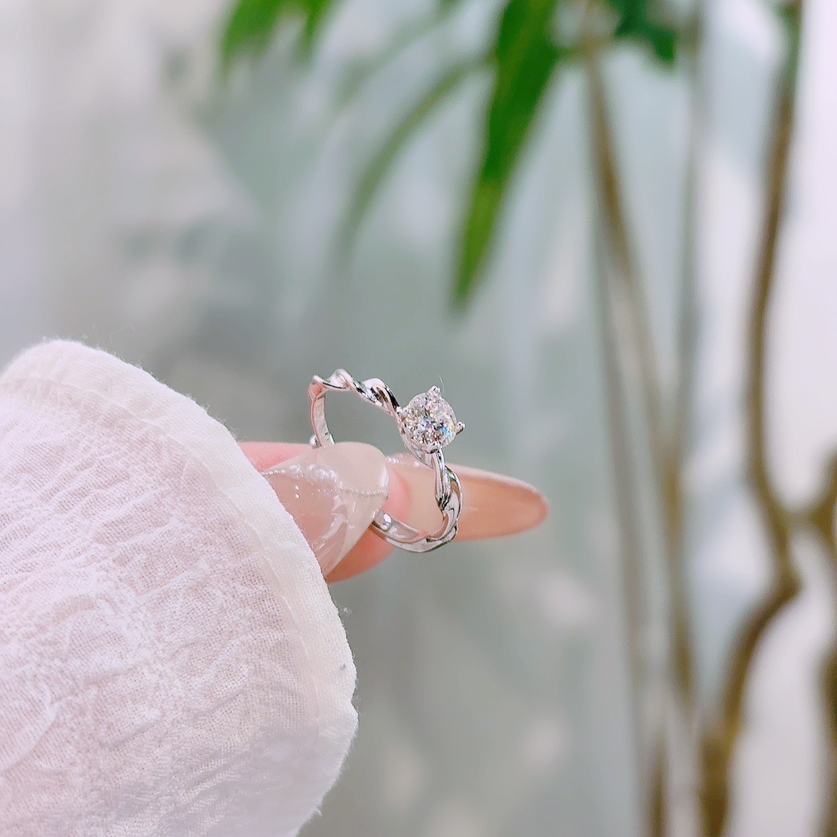 Low Allergy Silver Moissanite Ring Precision Engagement Gold