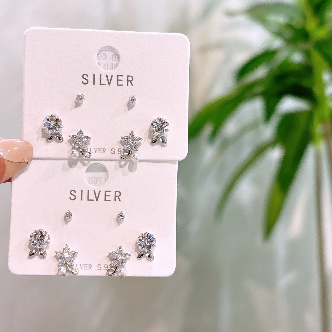 Solid Silver Earrings Premium Wedding Registration Gold