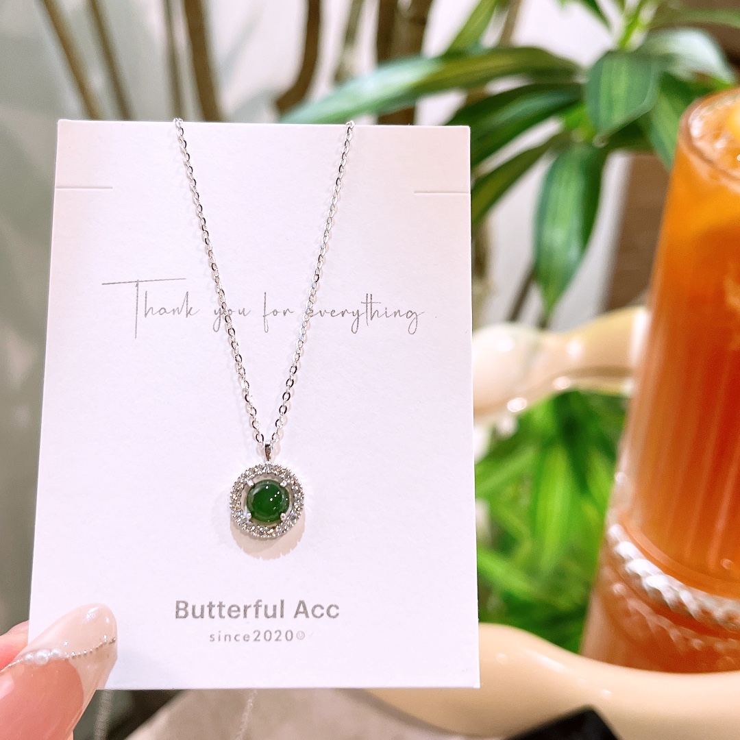 Fine Silver Jasper Necklace Delicate Engagement Gold