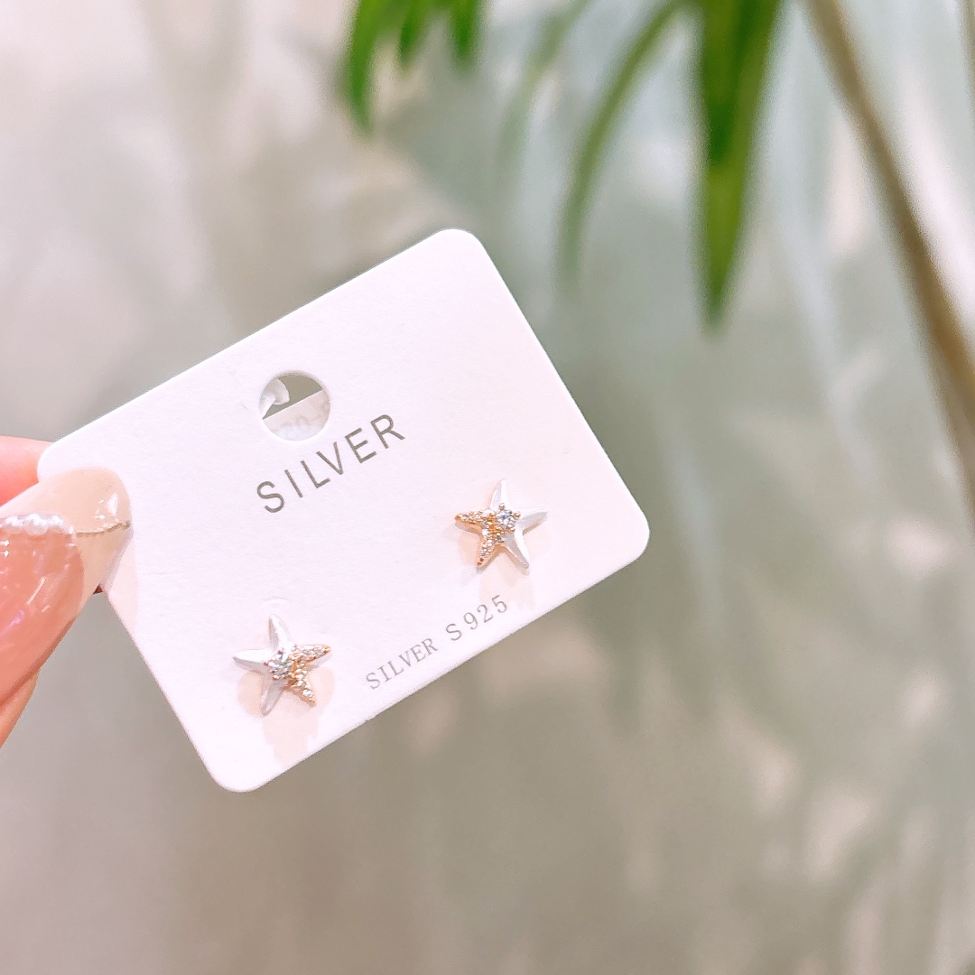 S925 Sterling Silver Earrings French Bestie Gift Silver