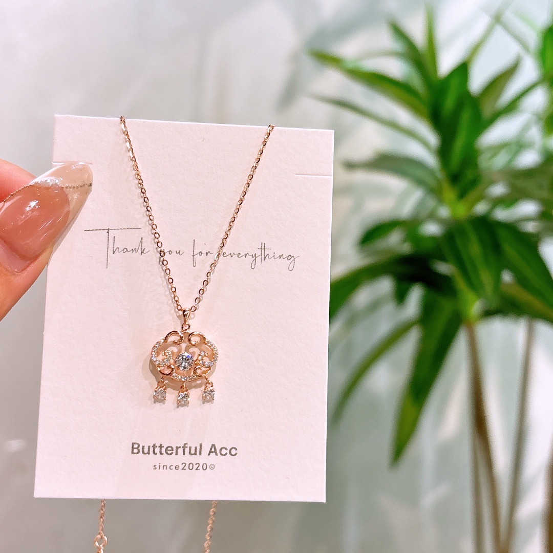 S925 Sterling Silver Necklace Ethereal New Year Gold