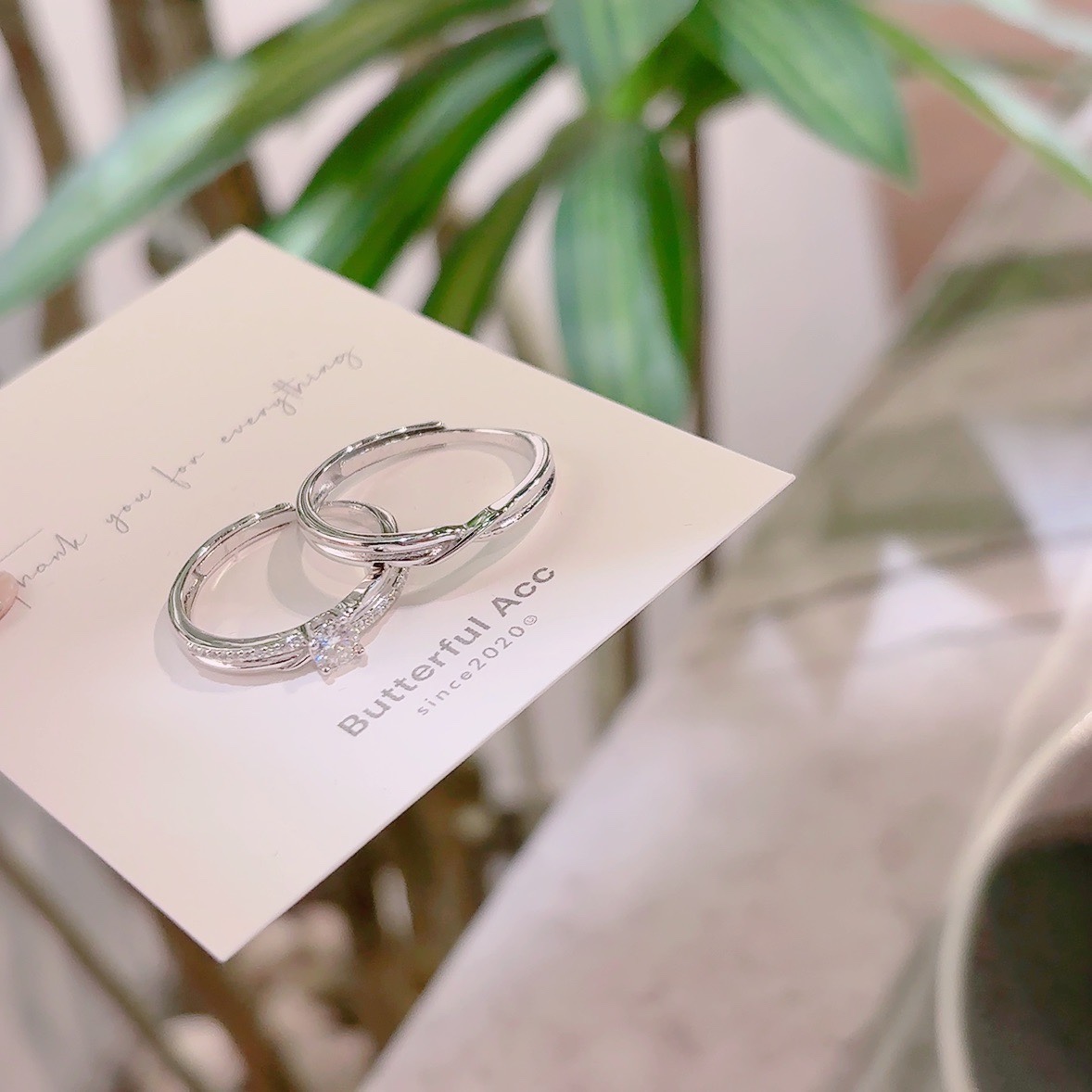 High Polish Silver Moissanite Ring French Self-love Silver