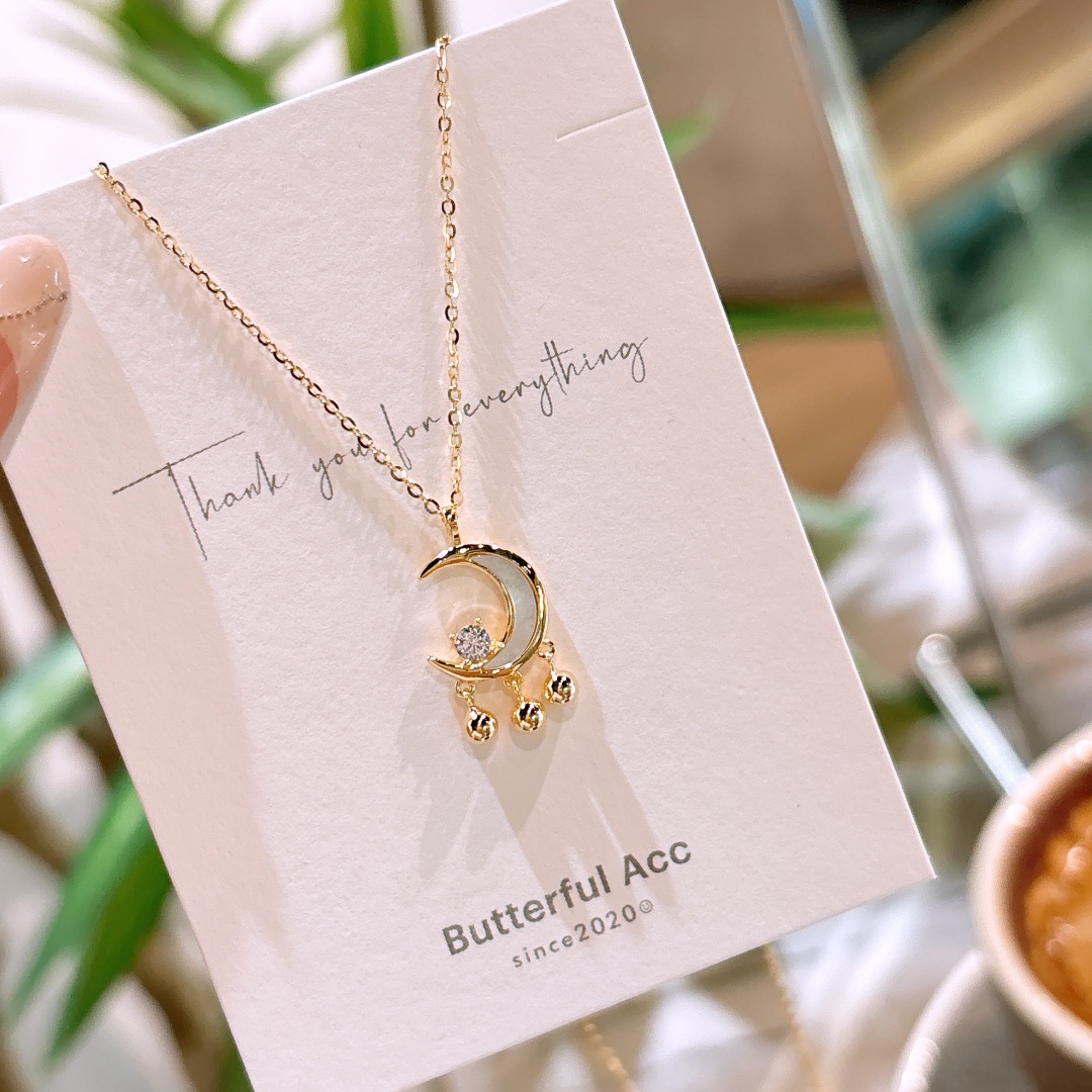 Solid Silver Necklace Soft New Year Gold