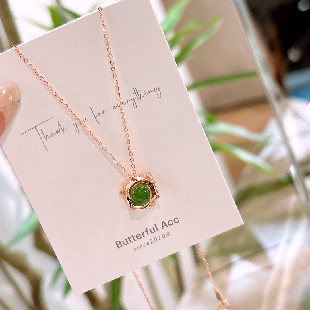 Nickel Free Silver Jasper Necklace Sweet Mother's Birthday Silver