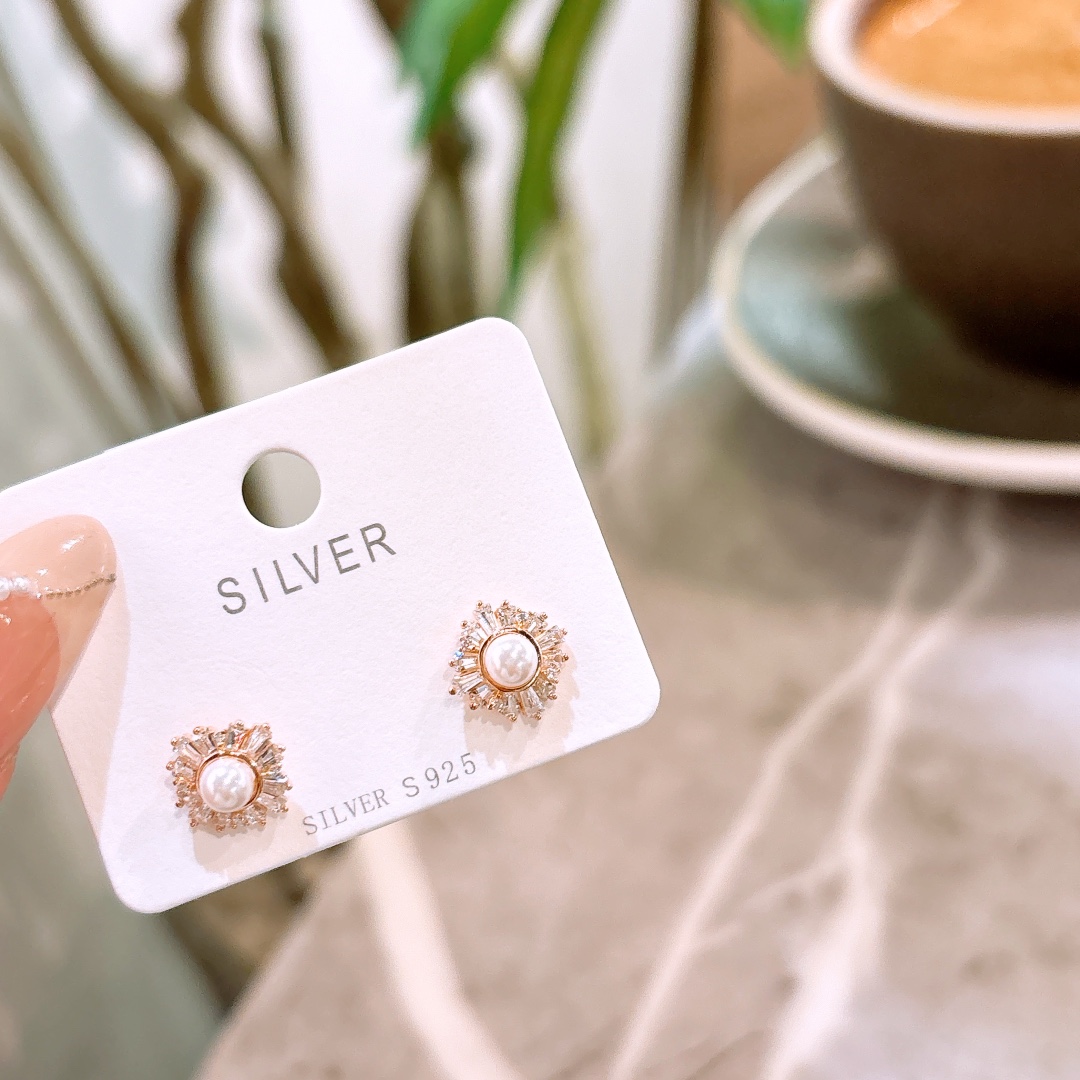 925 Silver Earrings Gentle Annual Party Silver