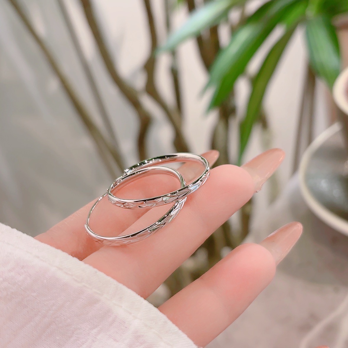 Fine Silver Hoop Earrings Fashion Self-love Silver