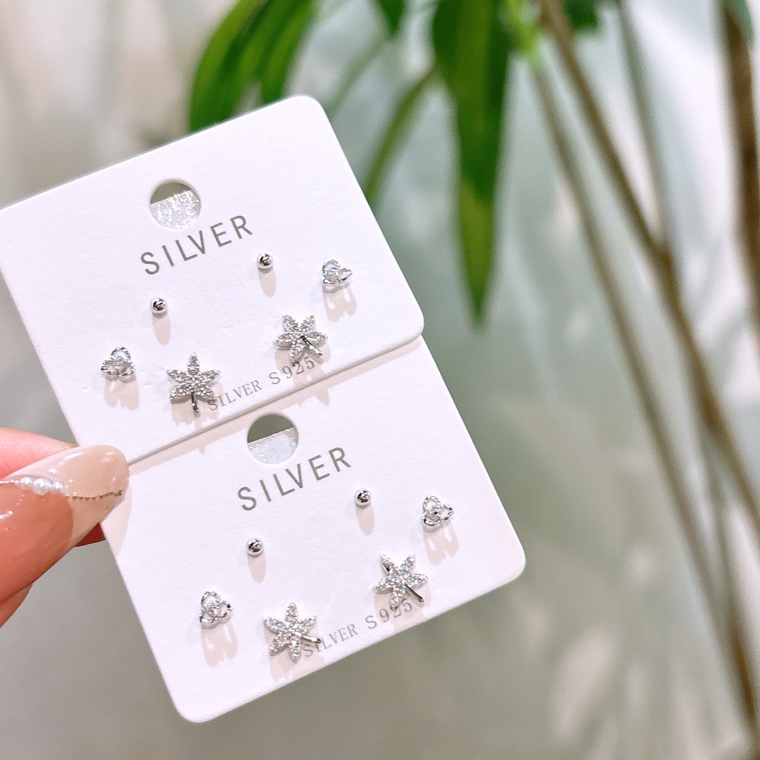 インスタ風S925スターリングシルバーイヤリングシルバー 母の誕生日