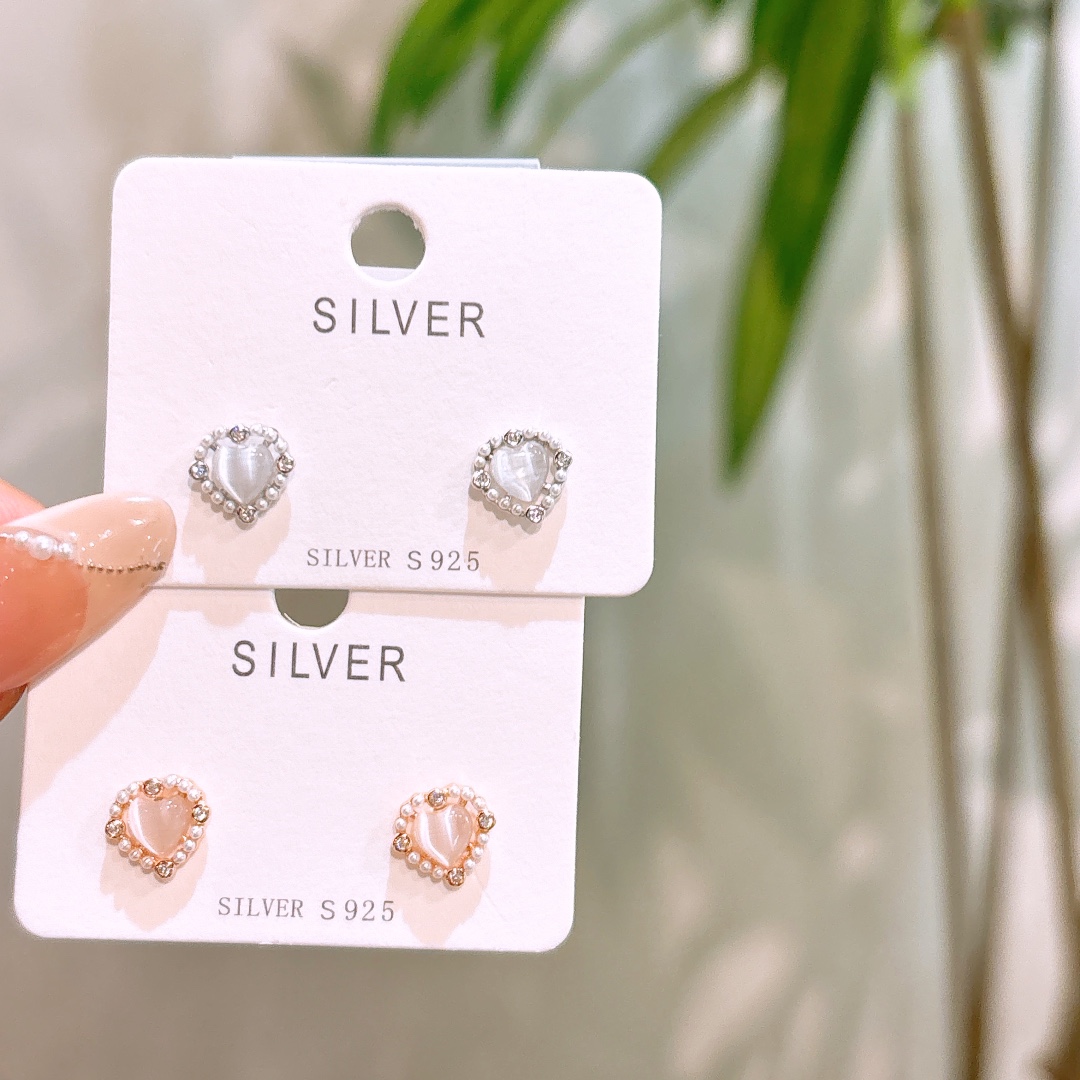 Hypoallergenic Silver Earrings Romantic Annual Party Silver