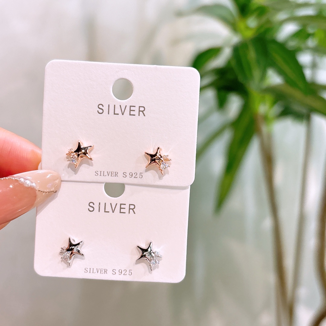 High Polish Silver Earrings Fashion Party Silver