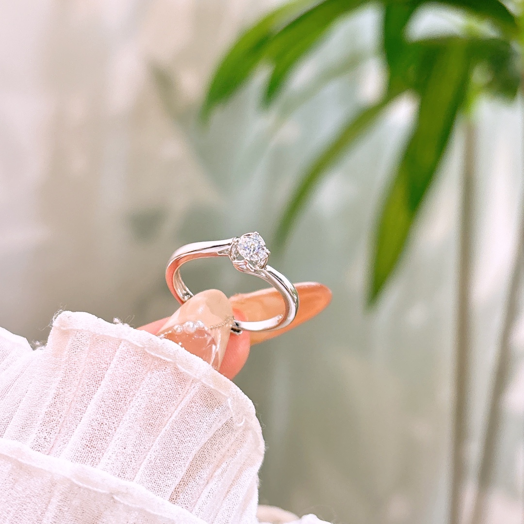 Solid Silver Moissanite Ring Minimalist Spring Festival Silver