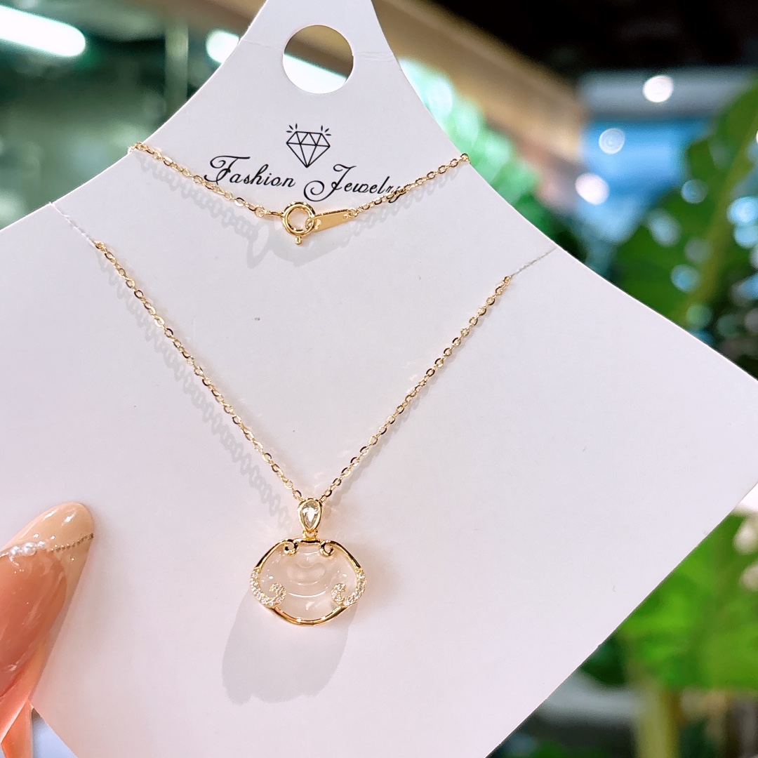 Low Allergy Silver Necklace Premium Office Gold