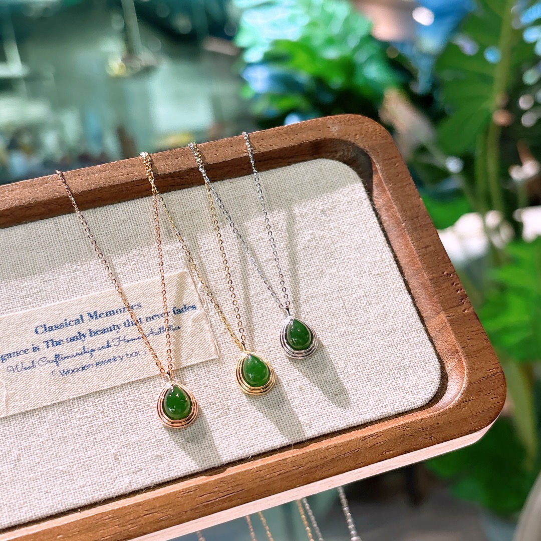 S925 Sterling Silver Jasper Necklace Fashion New Year Silver