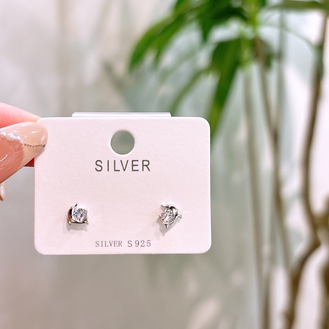 Solid Silver Earrings Cute Bestie Gift Silver