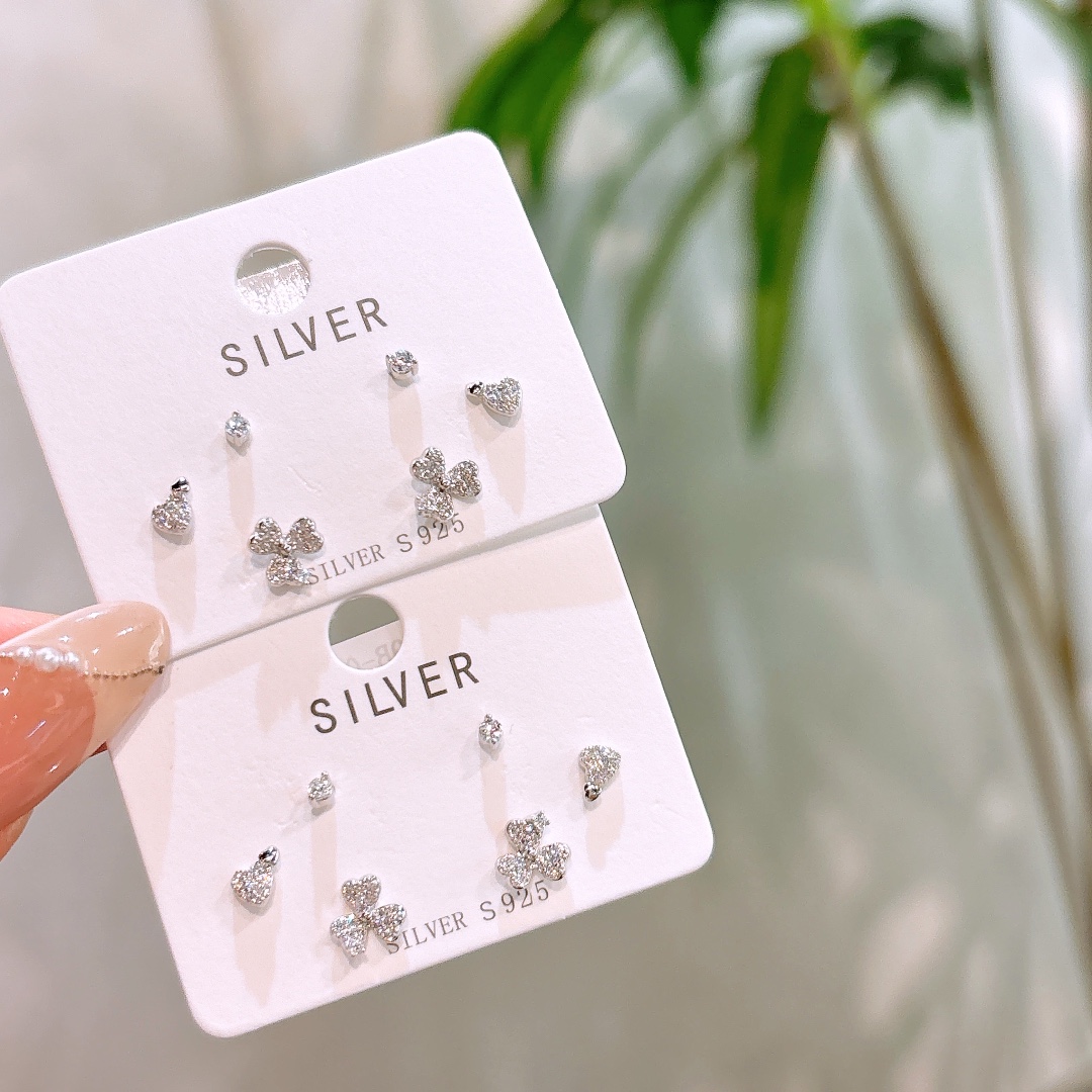 S925 Sterling Silver Earrings Unique Father's Day Silver