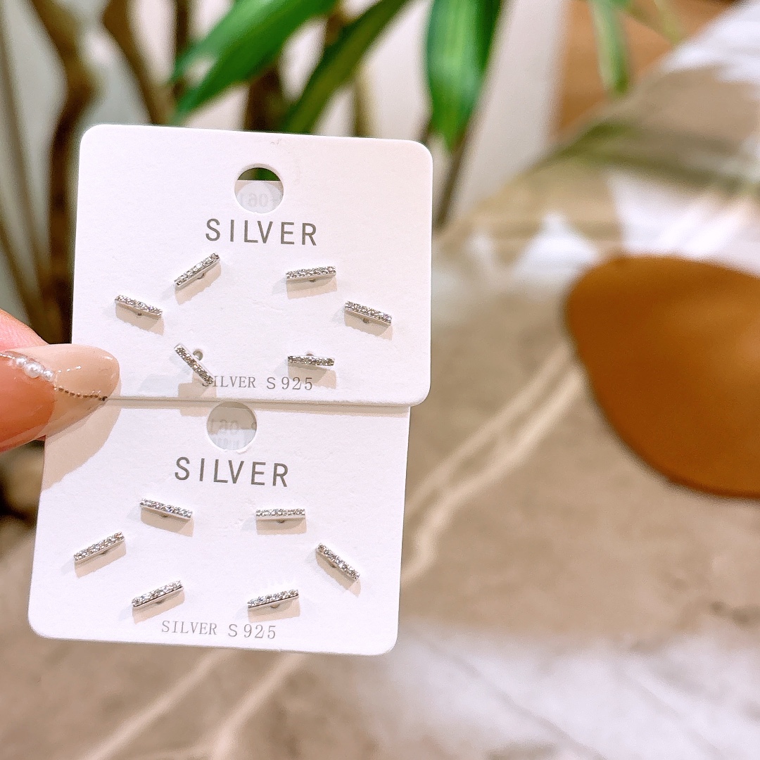 S925 Sterling Silver Earrings Precision Father's Day Silver