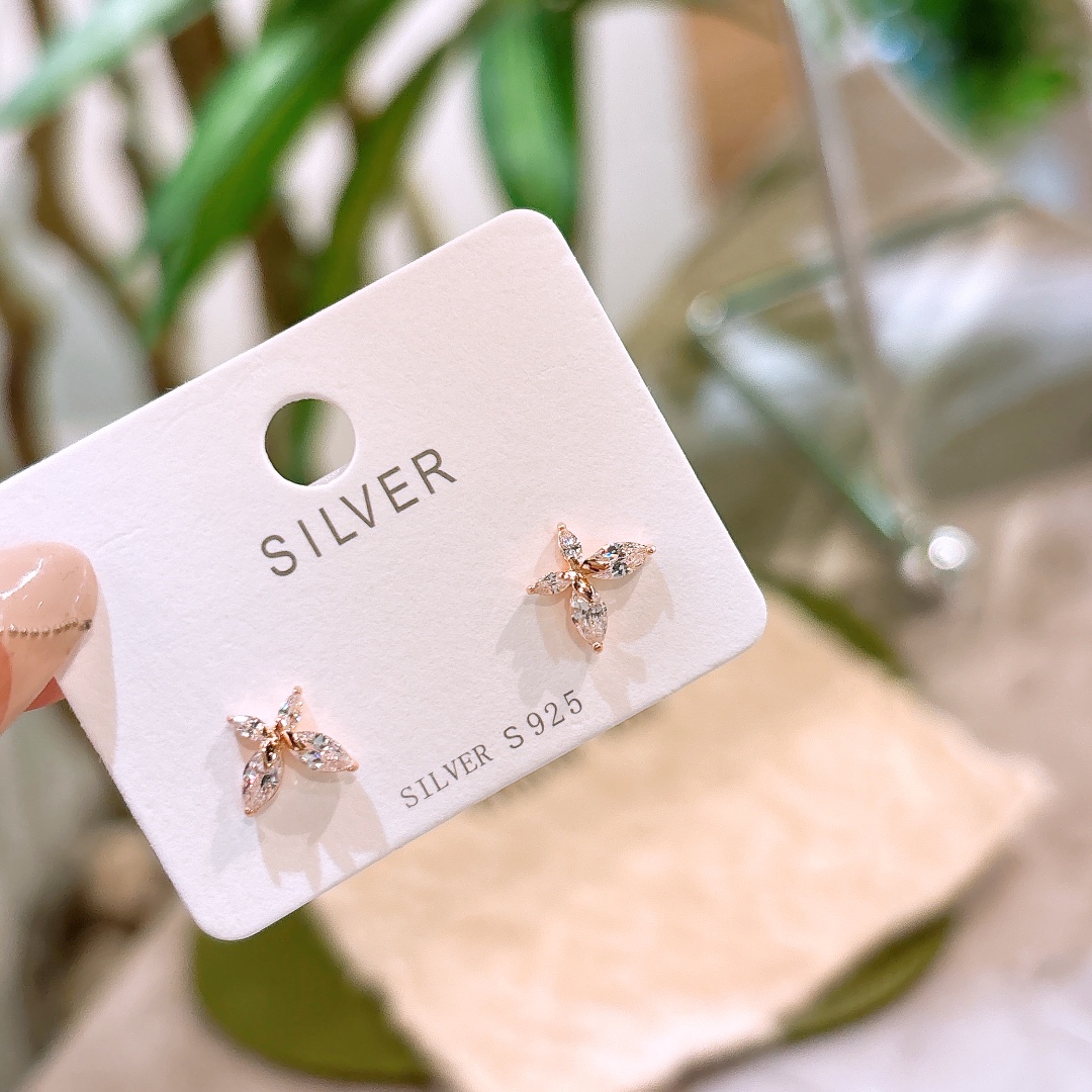 Solid Silver Earrings Delicate Travel Gold