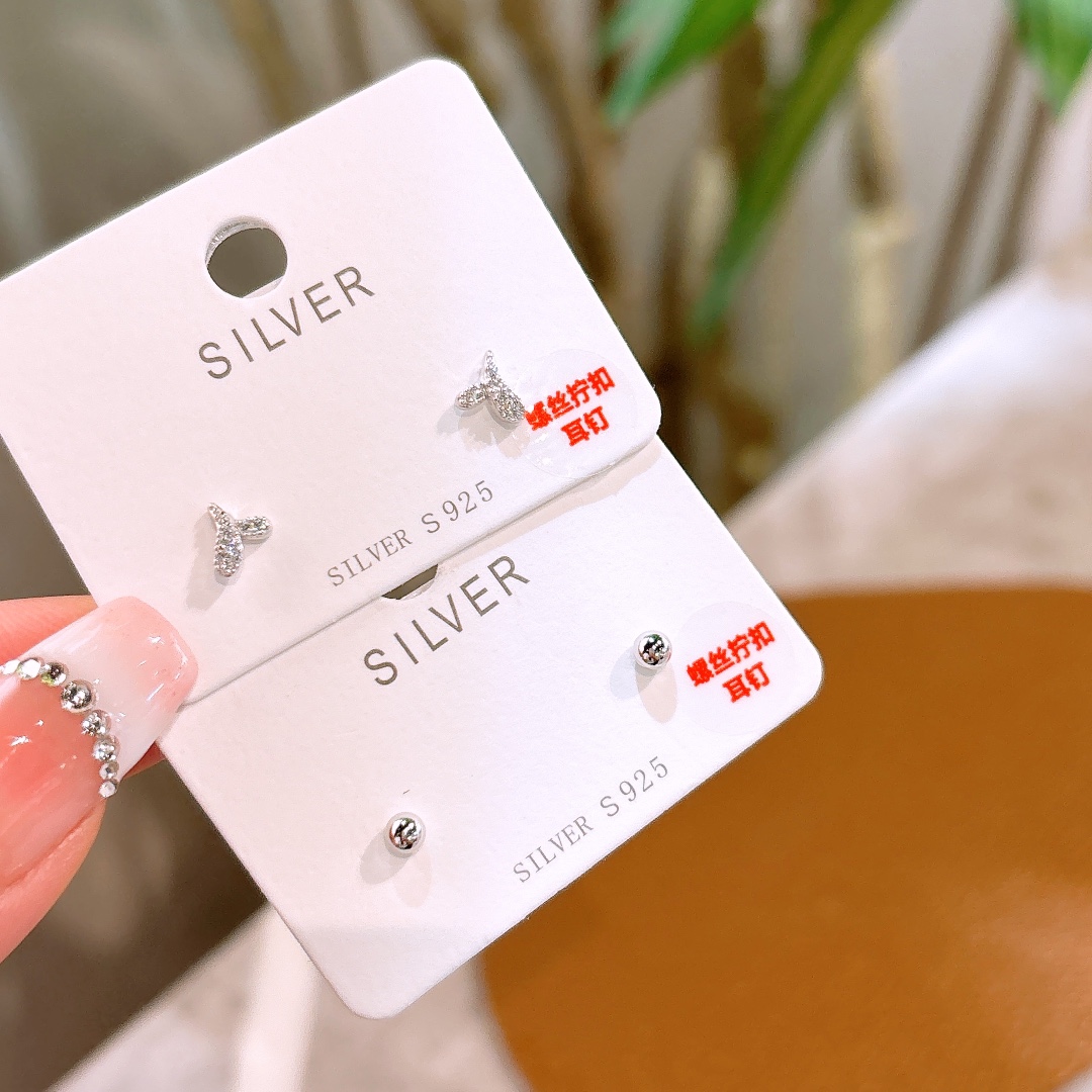 925 Silver Earrings French Office Silver