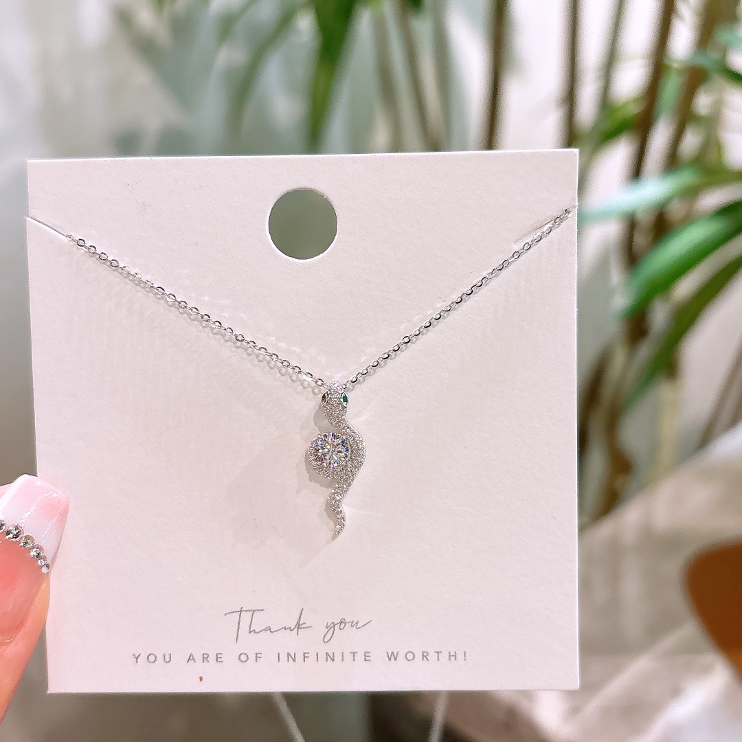 Allergiearmes Silber Moissanit Kette Filigran Abschluss Silber