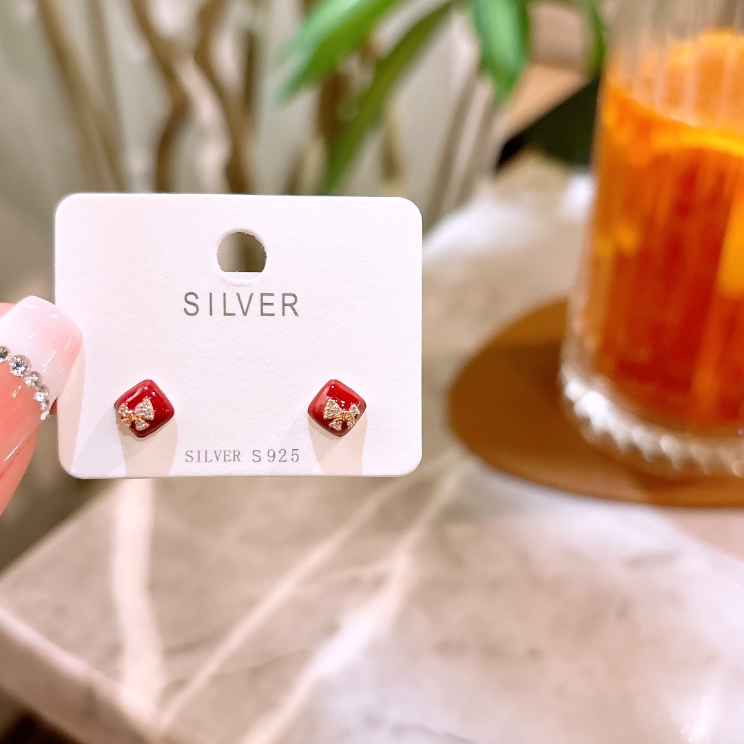 S925 Sterling Silver Earrings Lively Teacher's Day Silver