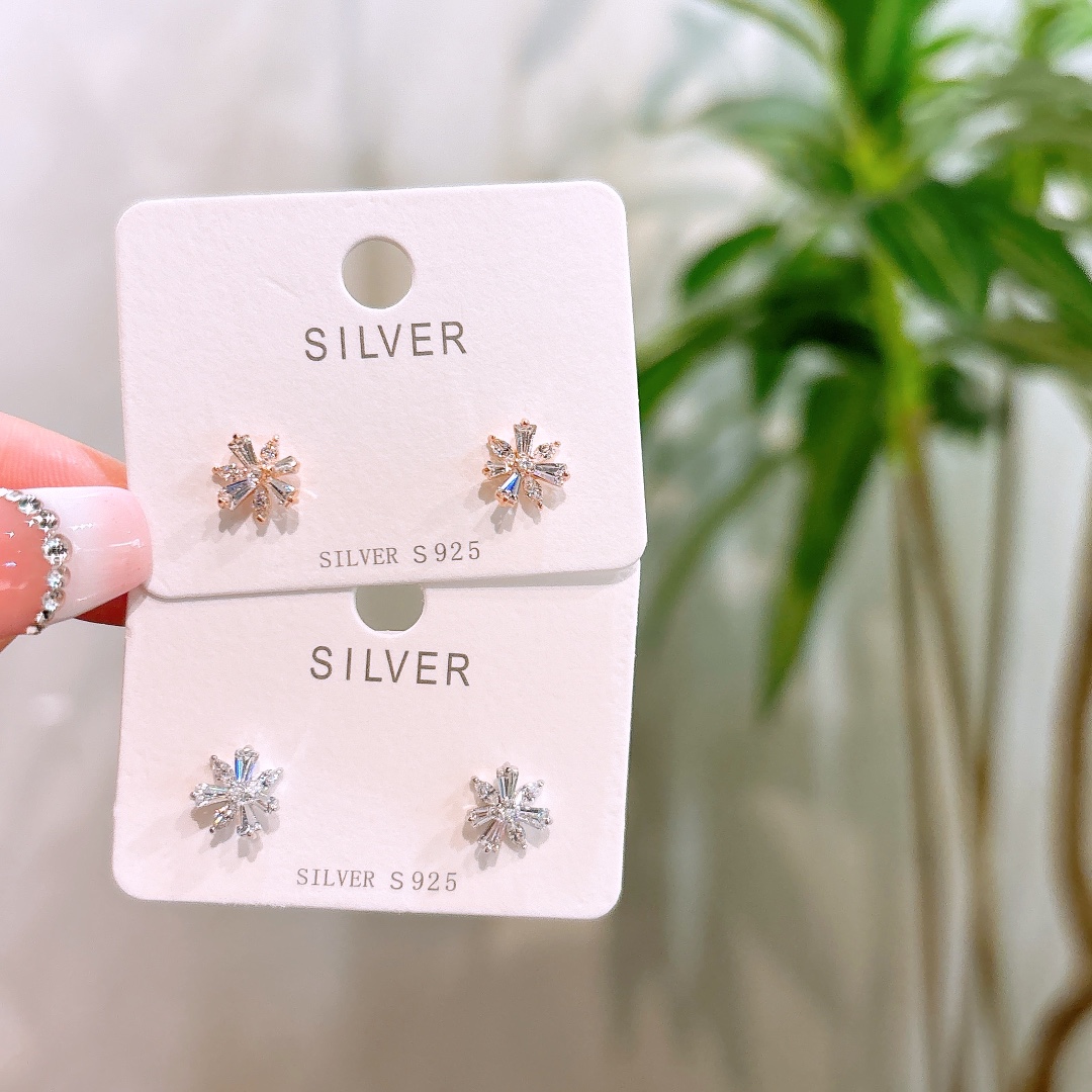 S925 Sterling Silver Earrings Unique Graduation Silver