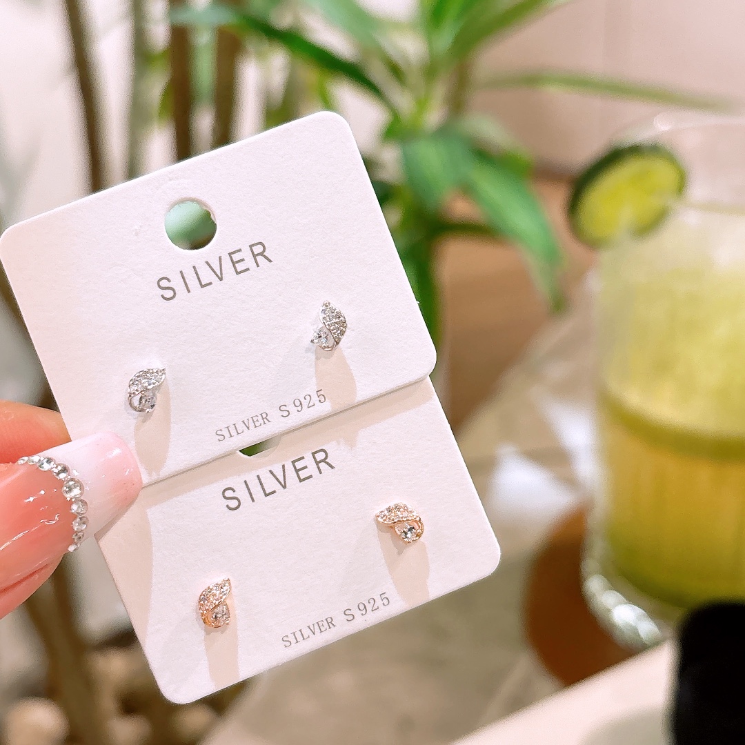 925 Silver Earrings Light Luxury Christmas Gold