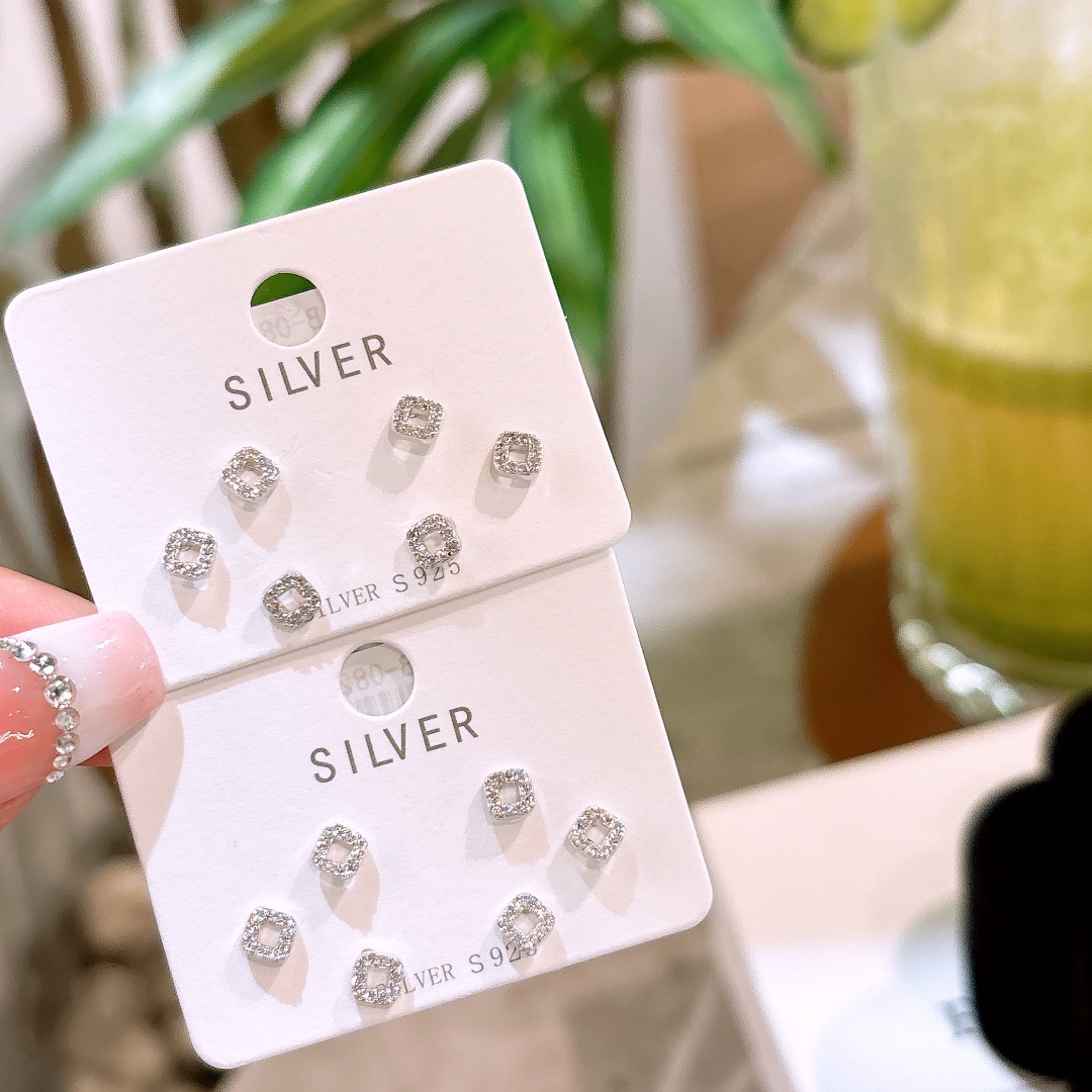 925 Silver Earrings Fashion Graduation Silver