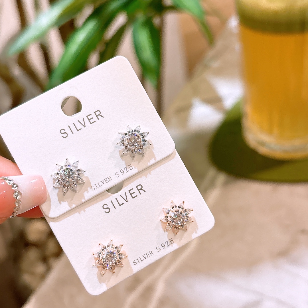 925 Silver Earrings Ethereal Engagement Gold