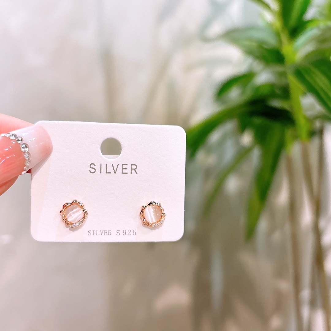 High Polish Silver Earrings Korean Style Proposal Gold