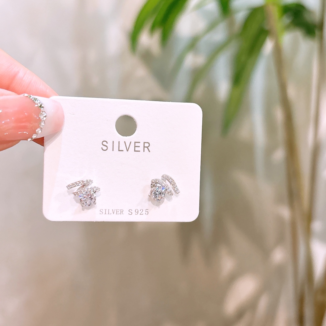 Solid Silver Earrings French Wedding Favor Silver