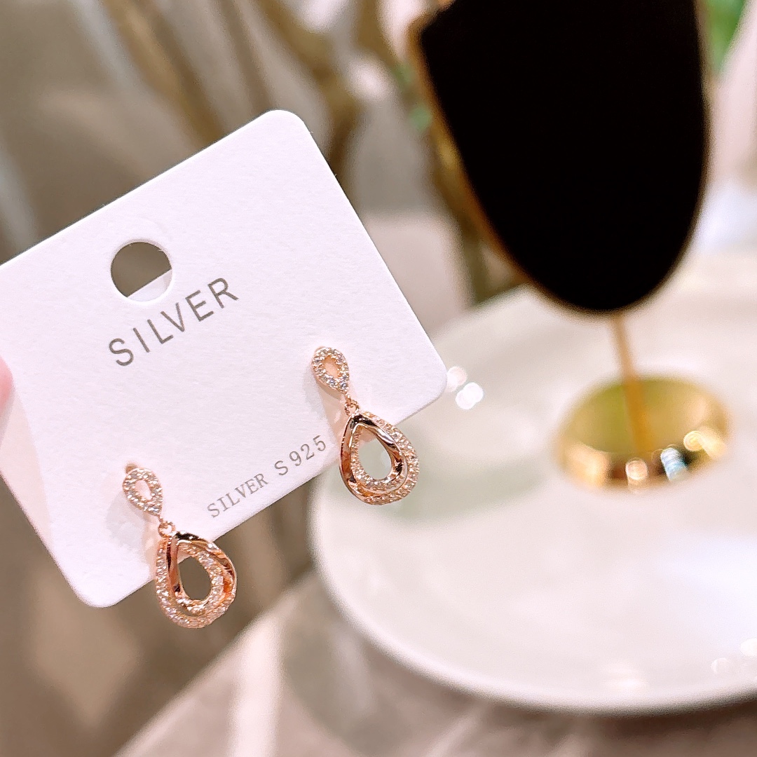 S925 Sterling Silver Earrings Chic Date Night Gold