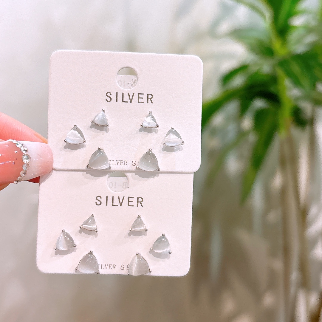 Nickelfreies Silber Ohrringe Instagram-Stil Jahrestag Silber