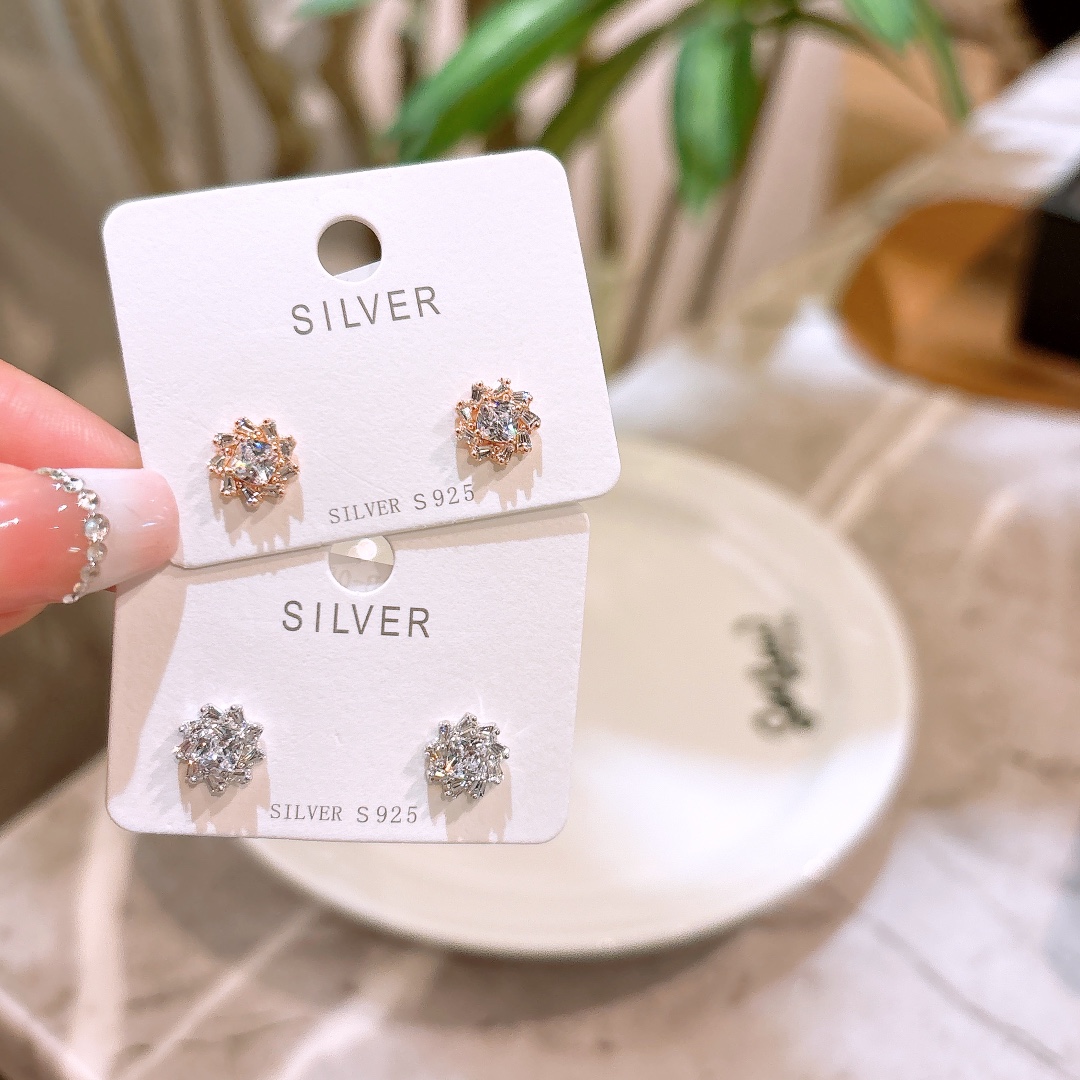 S925 Sterling Silver Earrings Ultra Minimal Wedding Gold