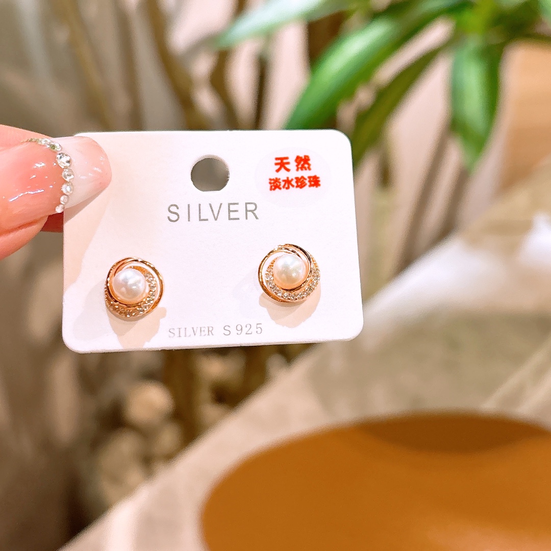 Low Allergy Silver Earrings Korean Style Travel Silver